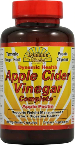 Dynamic Health Apple Cider Vinegar Complete with Apple Pectin -- 90 Vegetarian Capsules