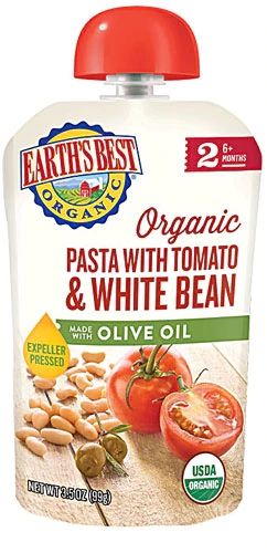 Earth's Best Organic Baby Food Puree Pasta with Tomato & White Bean -- 3.5 oz