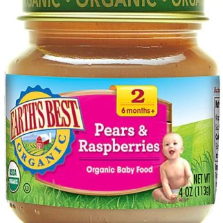Earth's Best Organic Baby Food Stage 2 Pears and Raspberries -- 4 oz