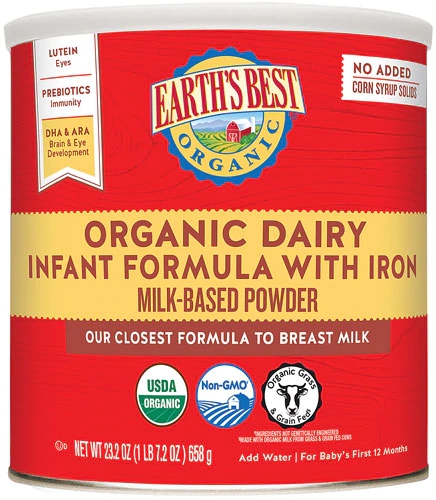 Earth's Best Organic Infant Formula with Iron -- 23.2 oz