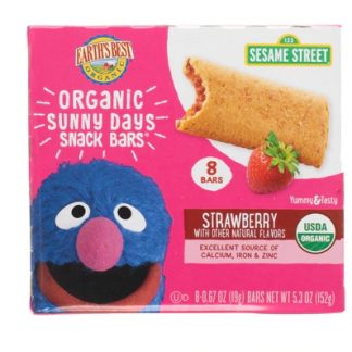 Earth's Best Sesame Street Organic Sunny Days Snack Bars Strawberry -- 8 Bars