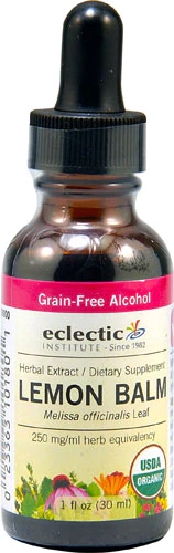 Eclectic Institute Organic Lemon Balm Herbal Extract -- 1 fl oz