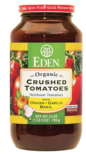 Eden Foods Organic Crushed Tomatoes Heirloom Variety Onion Garlic Basil -- 25 oz