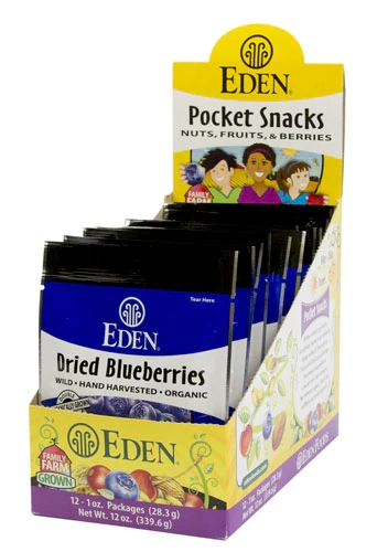 Eden Foods Dried Blueberries Pocket Snacks -- 12 Packages