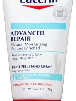 Eucerin Advanced Repair Light Feel Hand Creme Fragrance Free -- 2.7 oz