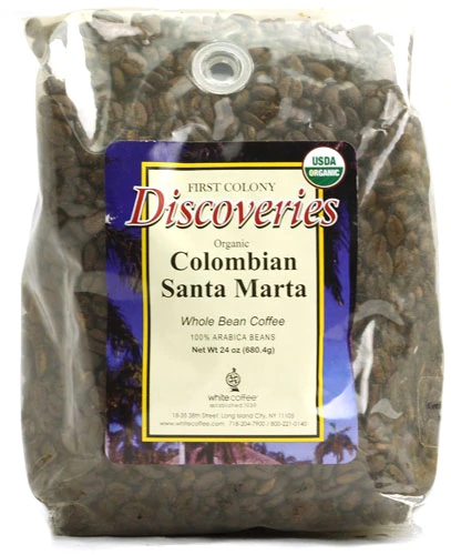 First Colony Discoveries Organic Whole Bean Coffee Colombian Santa Marta -- 24 oz