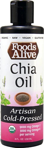 Foods Alive Organic Chia Oil Artisan Cold-Pressed -- 8 fl oz
