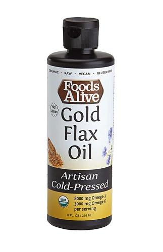 Foods Alive Organic Gold Flax Oil Artisan Cold-Pressed -- 8 fl oz