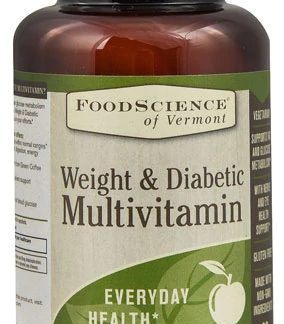 FoodScience of Vermont Weight & Diabetic Multivitamin -- 90 Caplets