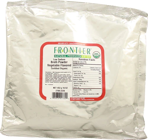 Frontier Natural Products Organic Broth Powder Vegetable -- 16 oz
