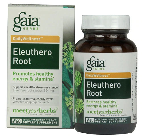 Gaia Herbs Eleuthero Root -- 60 Vegetarian Liquid Phyto-Caps™