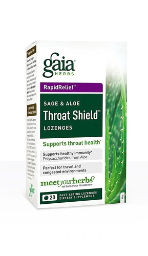 Gaia Herbs RapidRelief™ Throat Shield™ Lozenges Sage and Aloe -- 20 Lozenges