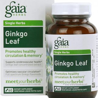 Gaia Herbs Single Herbs Ginkgo Leaf -- 60 Vegetarian Liquid Phyto-Caps™