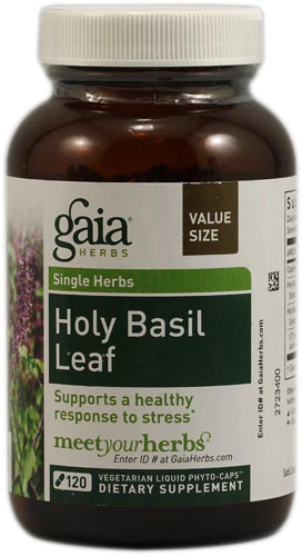 Gaia Herbs Single Herbs Holy Basil -- 120 Vegetarian Liquid Phyto-Caps™