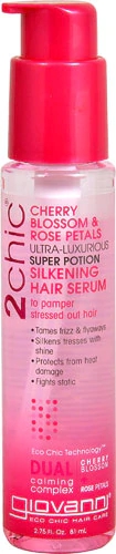 Giovanni 2chic® Ultra-Luxurious Super Potion Silkening Hair Serum with Cherry Blossom & Rose Petals -- 2.75 fl oz