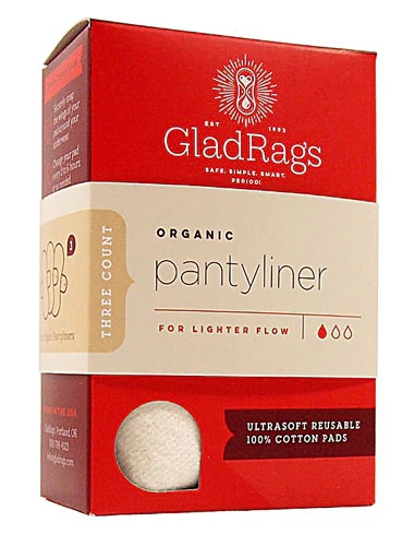 Gladrags Pantyliner Organic Undyed Cotton -- 3 Pack