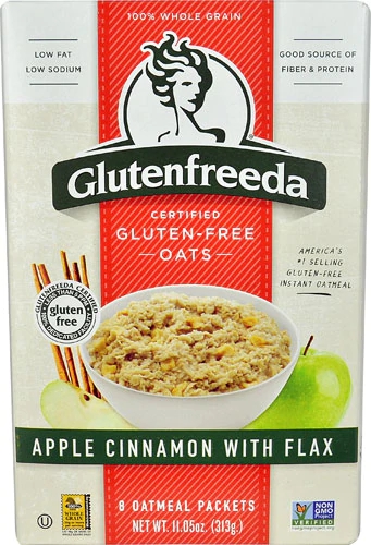 Glutenfreeda Certified Gluten-Free Oats Apple Cinnamon with Flax -- 8 Packets