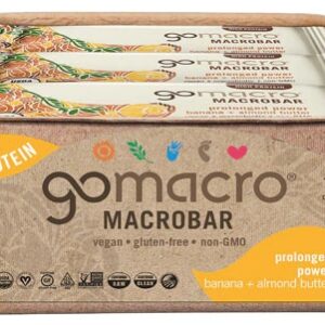 Go Macro Organic Macrobar Sustained Energy Bar Prolonged Power Banana + Almond Butter -- 12 Bars
