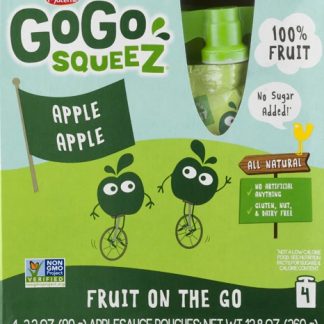 GoGo Squeez Fruit On The Go Apple Sauce Apple Apple -- 4 Pouches