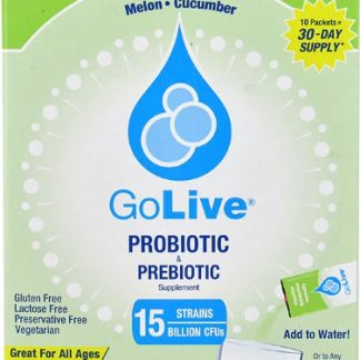 GoLive Probiotic and Prebiotic Drink Mix SPA Melon Cucumber -- 15 billion CFUs - 10 Packets