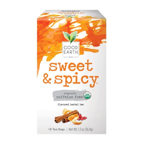 Good Earth Organic Herbal Tea Caffeine Free Sweet & Spicy -- 18 Tea Bags