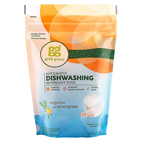 GrabGreen Automatic Dishwashing Detergent Pods Tangerine with Lemongrass -- 24 Pods