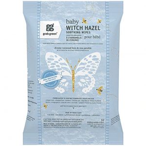 GrabGreen Baby Witch Hazel Solution -- 32 Wipes