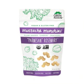 Green Mustache Organic Baked Crackers with Kale and Chia Gluten Free Vegan Parmesan Rosemary -- 4 oz