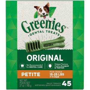 Greenies Dental Chews Petite Size Smart Treat for Dogs Weighing 15-25 lbs -- 27 oz