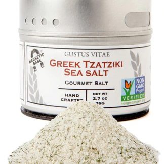 Gustus Vitae Gourmet Salt In Magnetic Tin Greek Tzatziki -- 2.7 oz