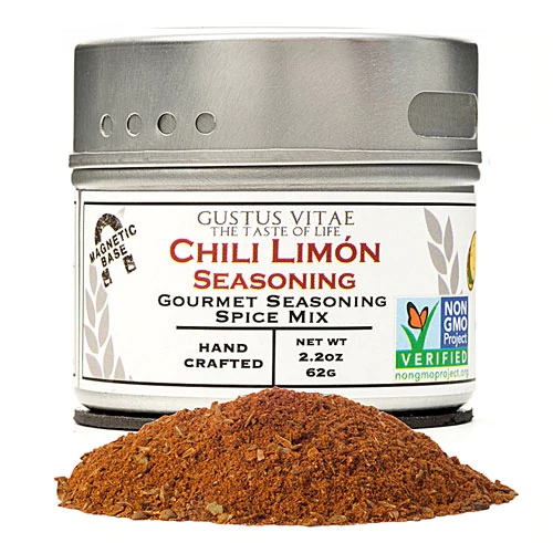 Gustus Vitae Gourmet Seasoning Spice Mix in Magnetic Tin Chili Limon -- 2.2 oz