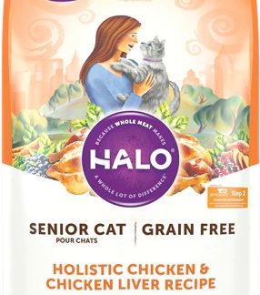Halo Holistic Grain Free For Senior Cats Chicken and Chicken Liver Recipe -- 6 lbs