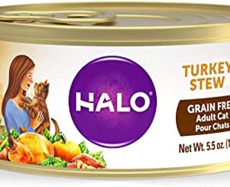 Halo Purely For Pets Grain Free Adult Cat Food Turkey Stew -- 5.5 oz Each / Pack of 12