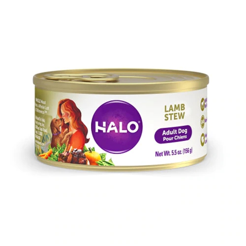 Halo Purely For Pets Halo Adult Canned Dog Food Lamb Stew -- 5.5 oz Each / Pack of 12