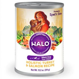 Halo Purely For Pets Halo Holistic Adult Dog Food Turkey & Salmon Stew -- 13.2 oz Each / Pack of 6