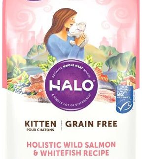 Halo Purely For Pets Halo Holistic Grain Free Kitten Dry Cat Food Wild Salmon & Whitefish Recipe -- 6 lbs