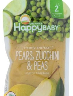Happy Baby Clearly Crafted Stage 2 Organic Baby Food Pears Zucchini & Peas -- 4 oz