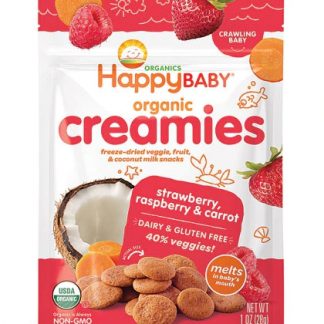 Happy Baby Coconut Creamies Organic Baby Food Strawberry Raspberry and Carrot -- 1 oz