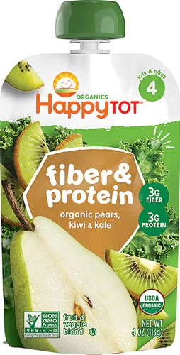 Happy Baby Happytot® Fiber & Protein Stage 4 Organic Toddler Food Pear Kiwi & Kale -- 4 oz