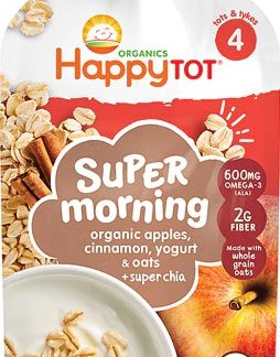 Happy Baby Happytot® Super Morning Stage 4 Organic Toddler Food Apples Cinnamon Yogurt & Oats -- 4 oz