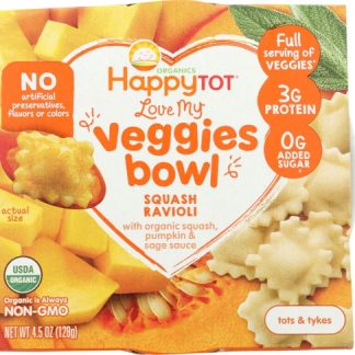 Happy Baby Organics Happy Tot Love My Veggies Bowl - Tot Squash Ravioli -- 4.5 oz