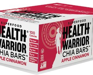 Health Warrior Chia Bars Gluten Free Vegan Apple Cinnamon -- 15 Bars
