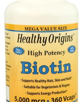 Healthy Origins Biotin -- 5000 mcg - 360 Vcaps®