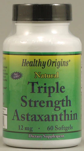 Healthy Origins Astaxanthin Triple Strength -- 12 mg - 60 Softgels