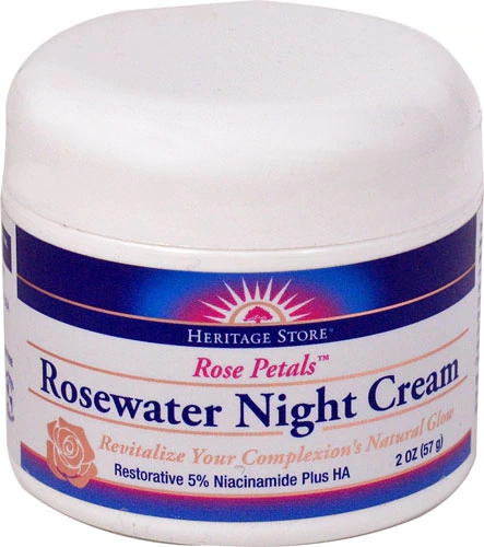 Heritage Products Rosewater Night Cream Rose Petals™ -- 2 oz