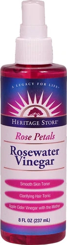 Heritage Products Rosewater Vinegar Rose Petals -- 8 fl oz