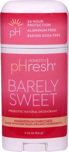 Honestly pHresh Prebiotic Natural Deodorant Barely Sweet -- 2.25 oz