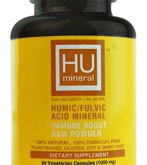 HU Mineral Humic-Fulvic Acid Mineral plus Immune Boost Raw Powder -- 60 Vegetarian Capsules