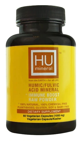 HU Mineral Humic-Fulvic Acid Mineral plus Immune Boost Raw Powder -- 60 Vegetarian Capsules
