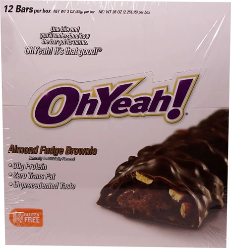 ISS Research OhYeah!® Protein Bar Almond Fudge Brownie -- 12 Bars